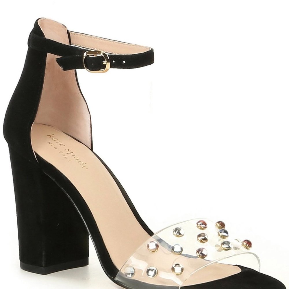 KATE SPADE NEW YORK Suede Crystal Embellishments Sandals Size 6.5 NEW
